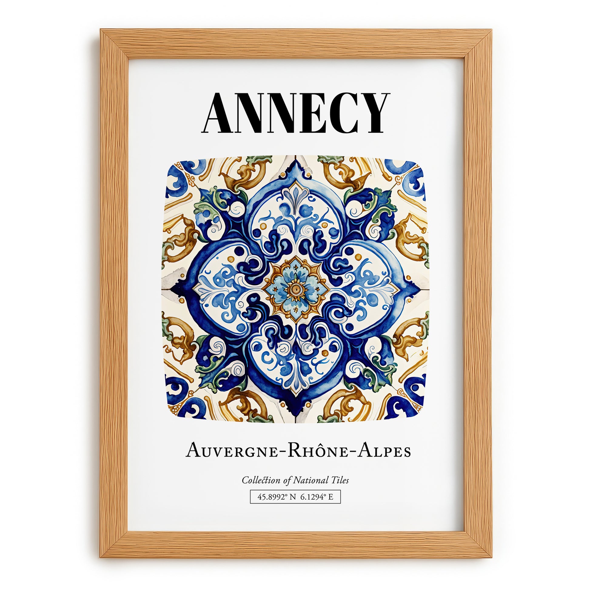 Annecy, France – Dream Destination Decor, set in oak frame