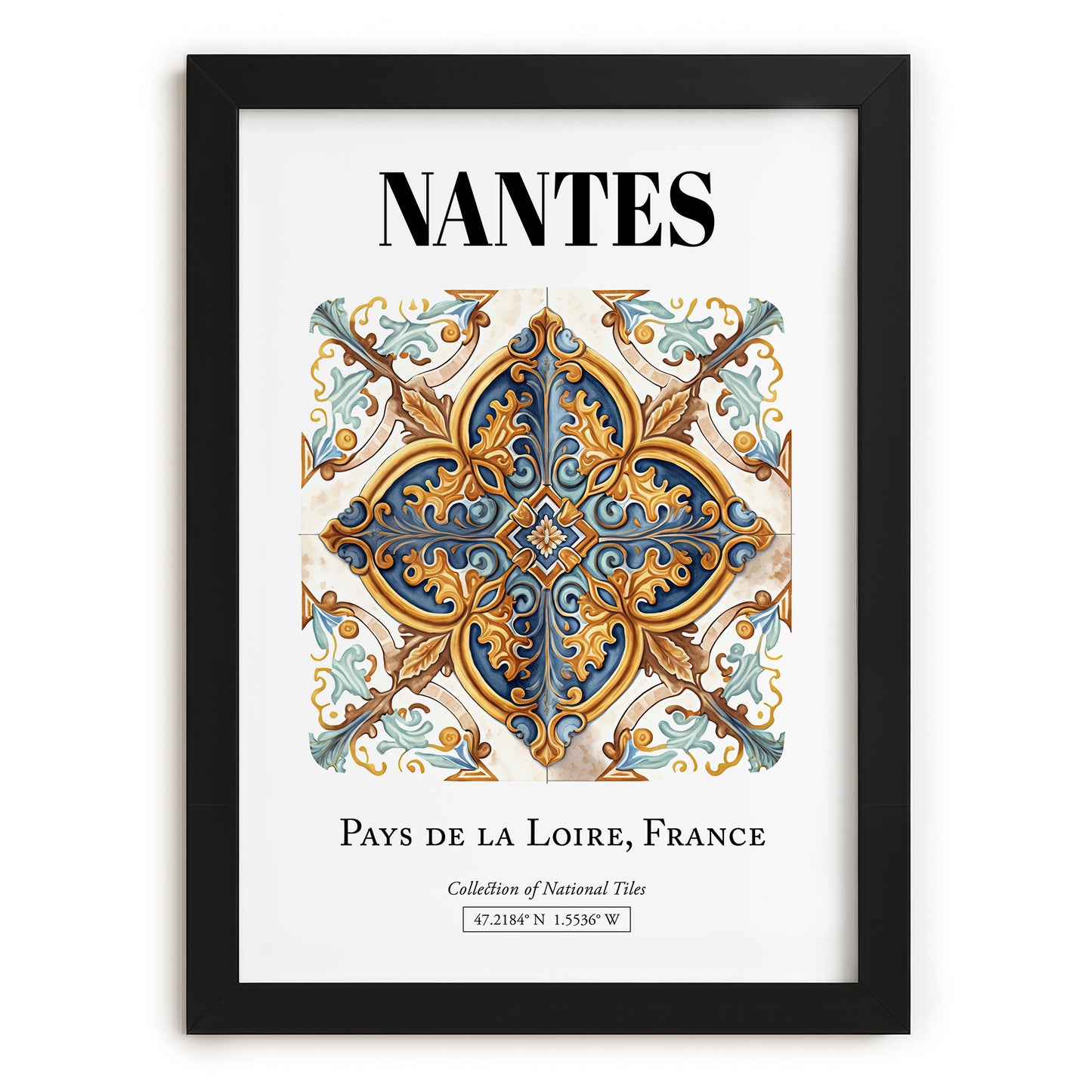 Nantes, France – Wanderlust Wall Decor, in sleek black frame