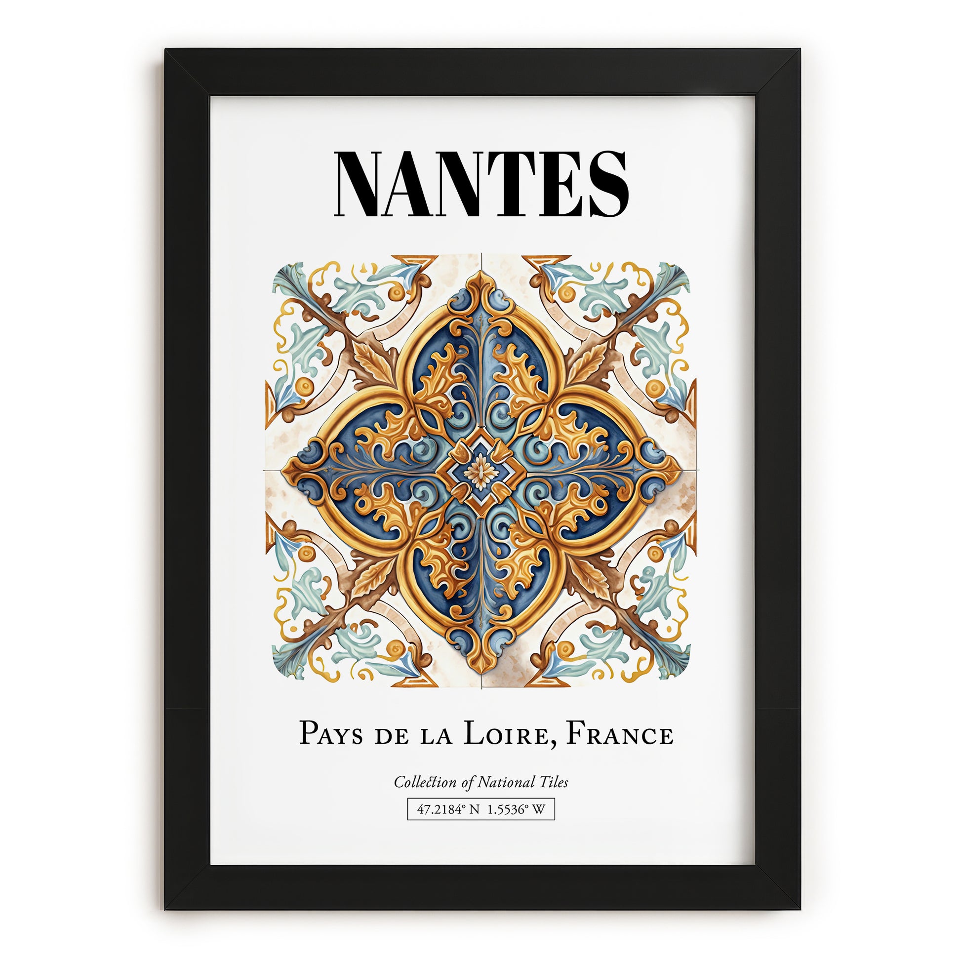 Nantes, France – Wanderlust Wall Decor, in sleek black frame