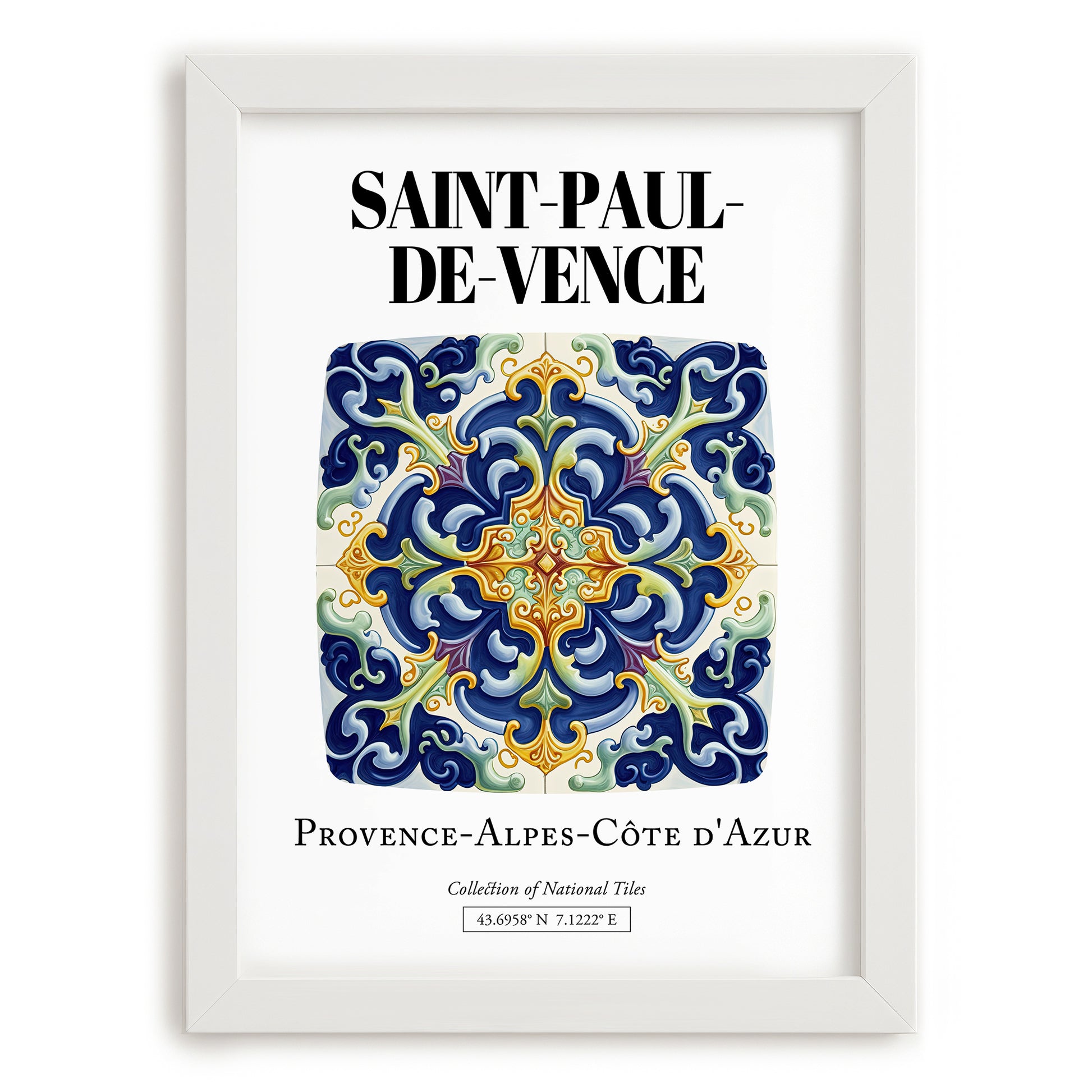 Saint-paul-de-vence, France – Travel Wall Decor, placed in minimal white frame