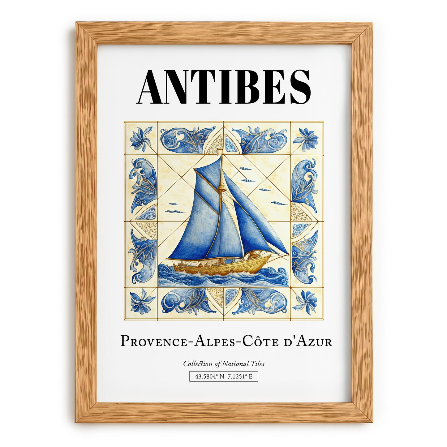Antibes, France – Travel Wall Art, set in oak frame