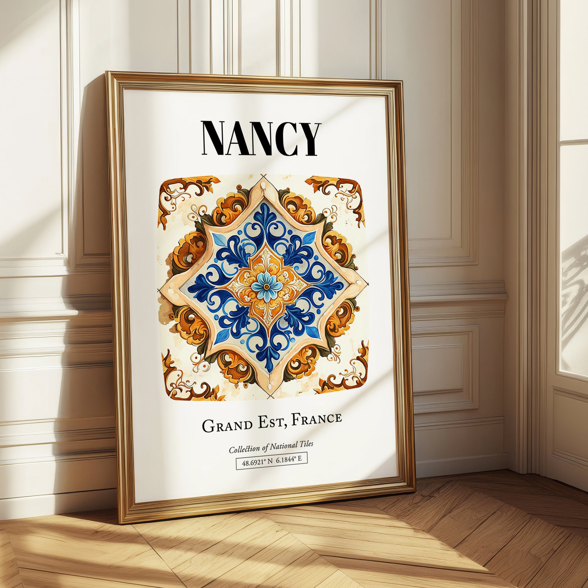 Nancy, France – Travel Poster, styled in a charming Paris street view