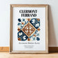 Clermont-ferrand, France – Travel Poster, in wooden frame leaning on the floor