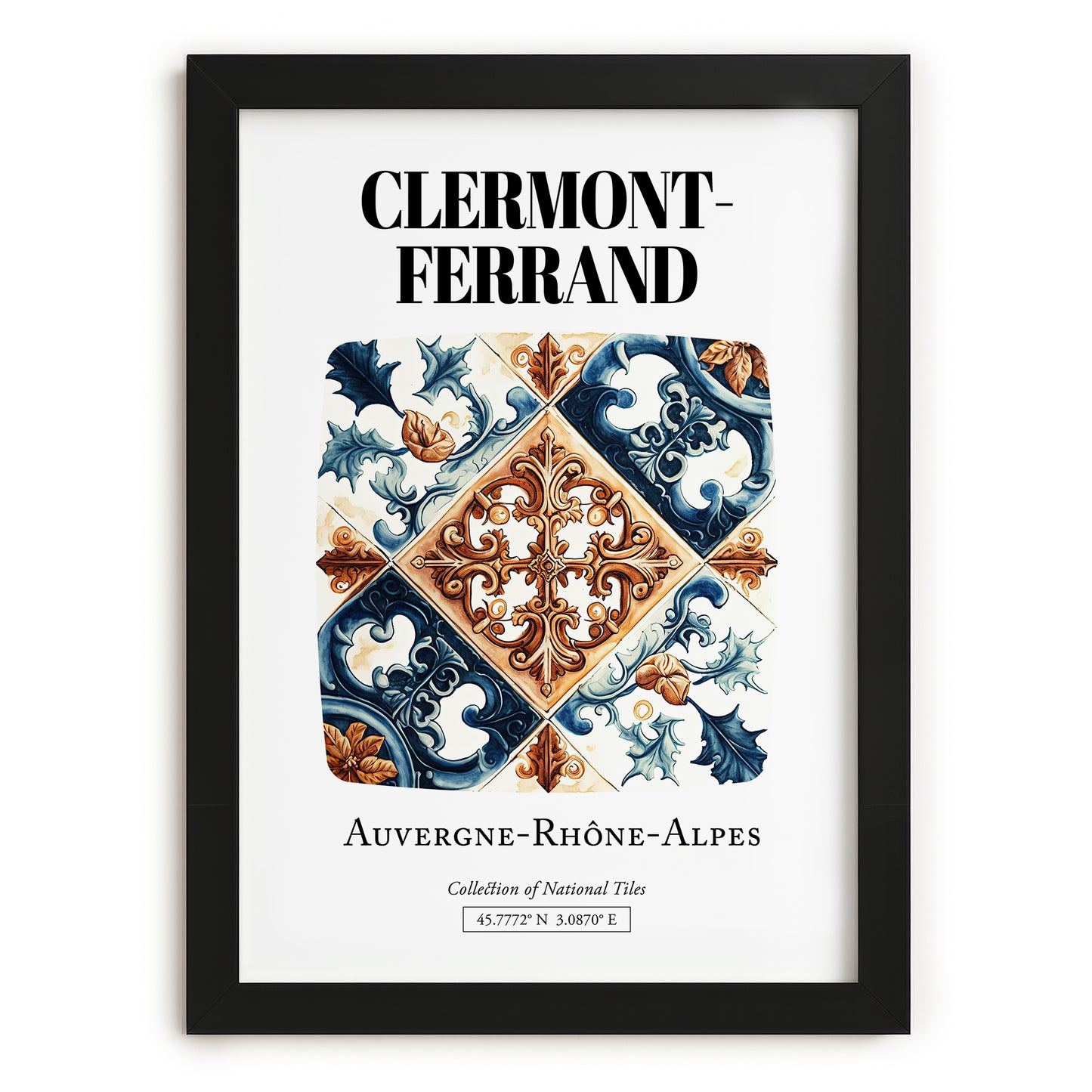 Clermont-ferrand, France – Travel Poster, in sleek black frame