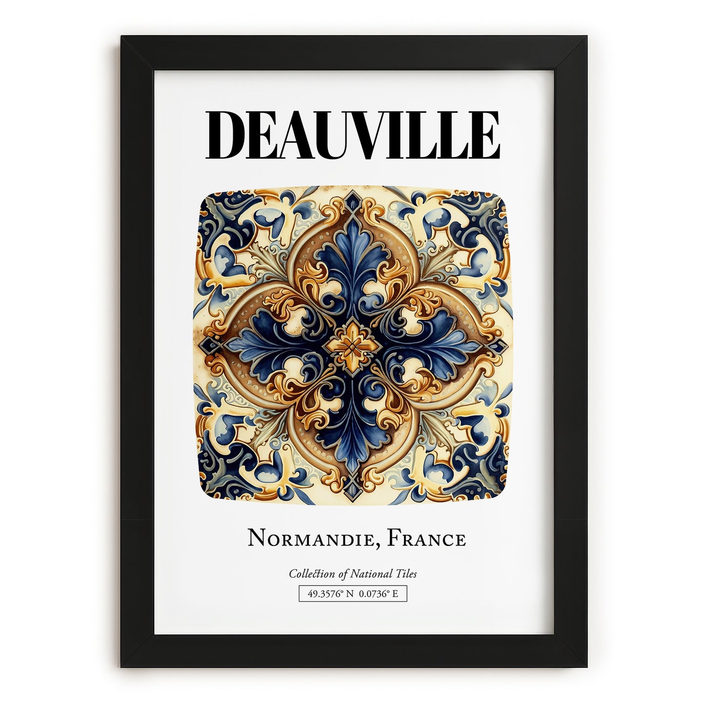 Deauville, France – Travel Print, in sleek black frame