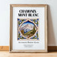 Chamonix-mont-blanc, France – Travel Wall Art, in wooden frame leaning on the floor