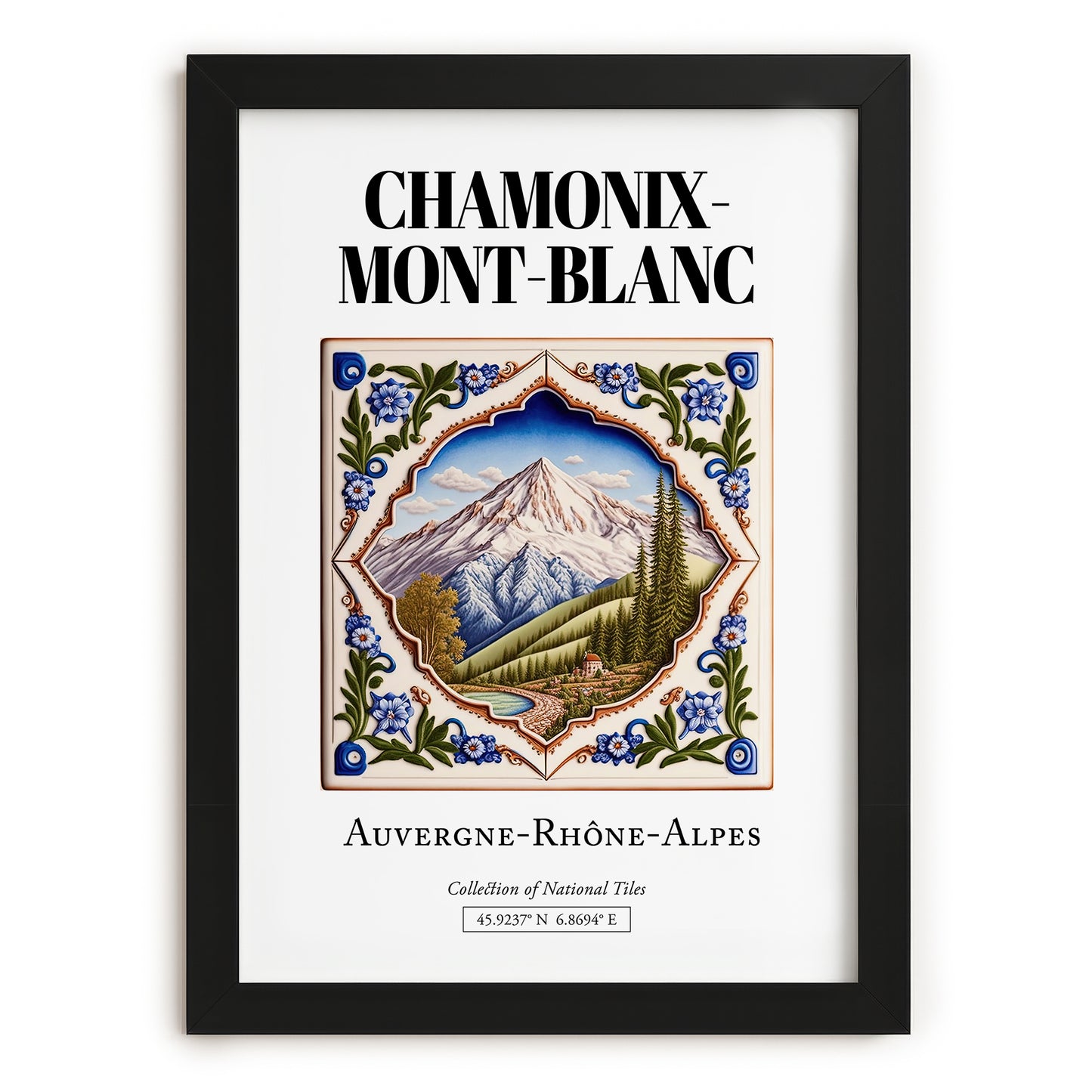 Chamonix-mont-blanc, France – Travel Wall Art, in sleek black frame
