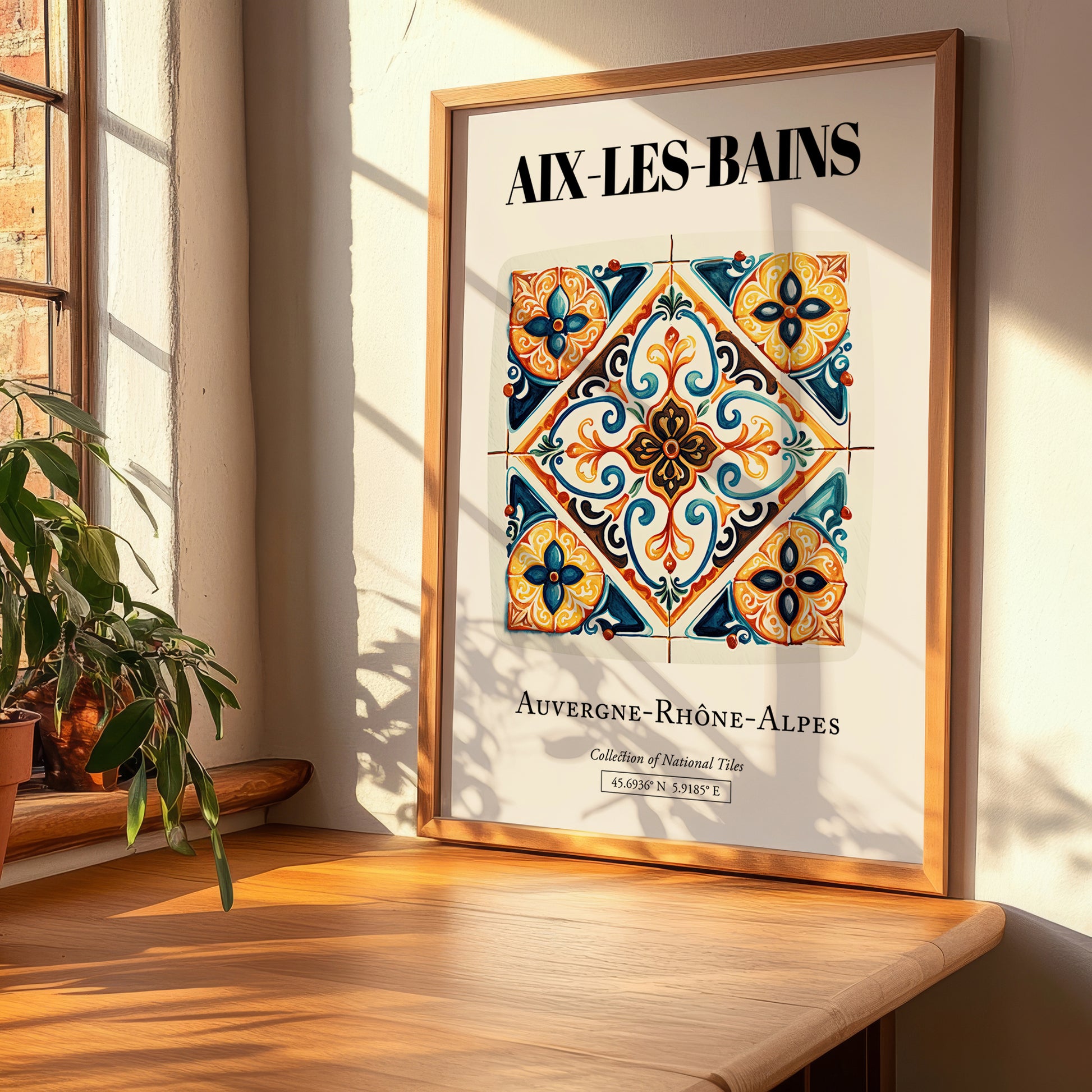 Aix-les-bains, France – Travel Print, clean layout with no caption