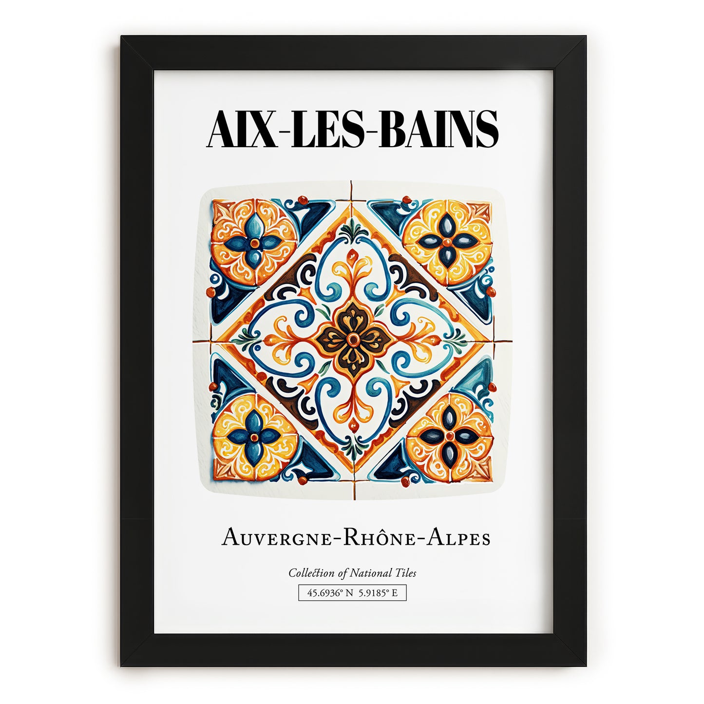 Aix-les-bains, France – Travel Print, in sleek black frame