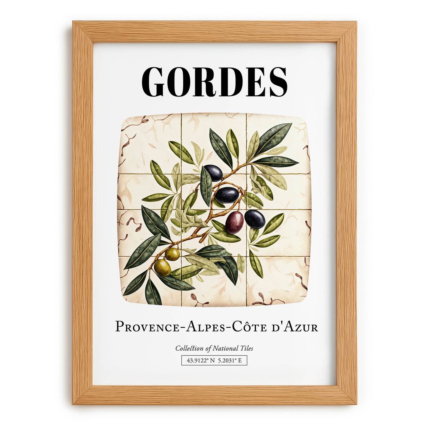 Gordes, France – Travel Poster, set in oak frame