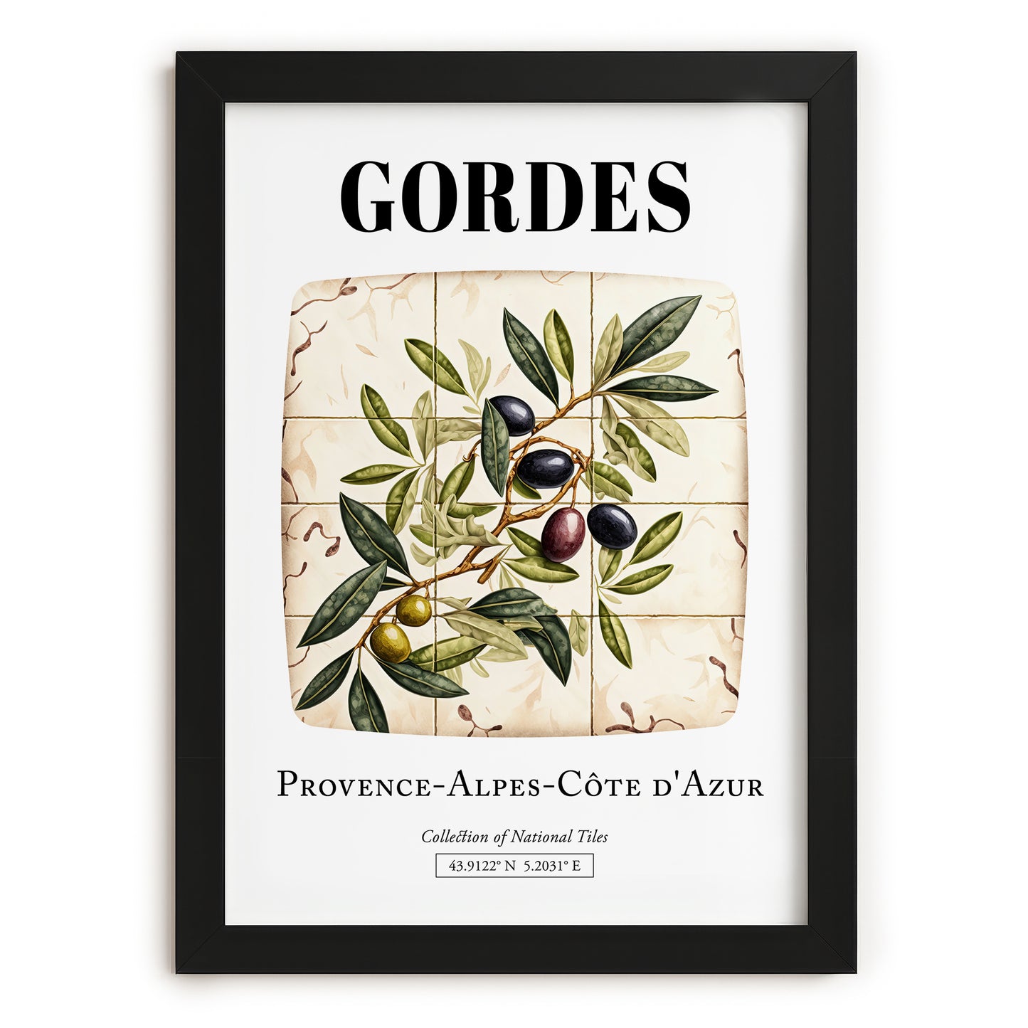 Gordes, France – Travel Poster, in sleek black frame