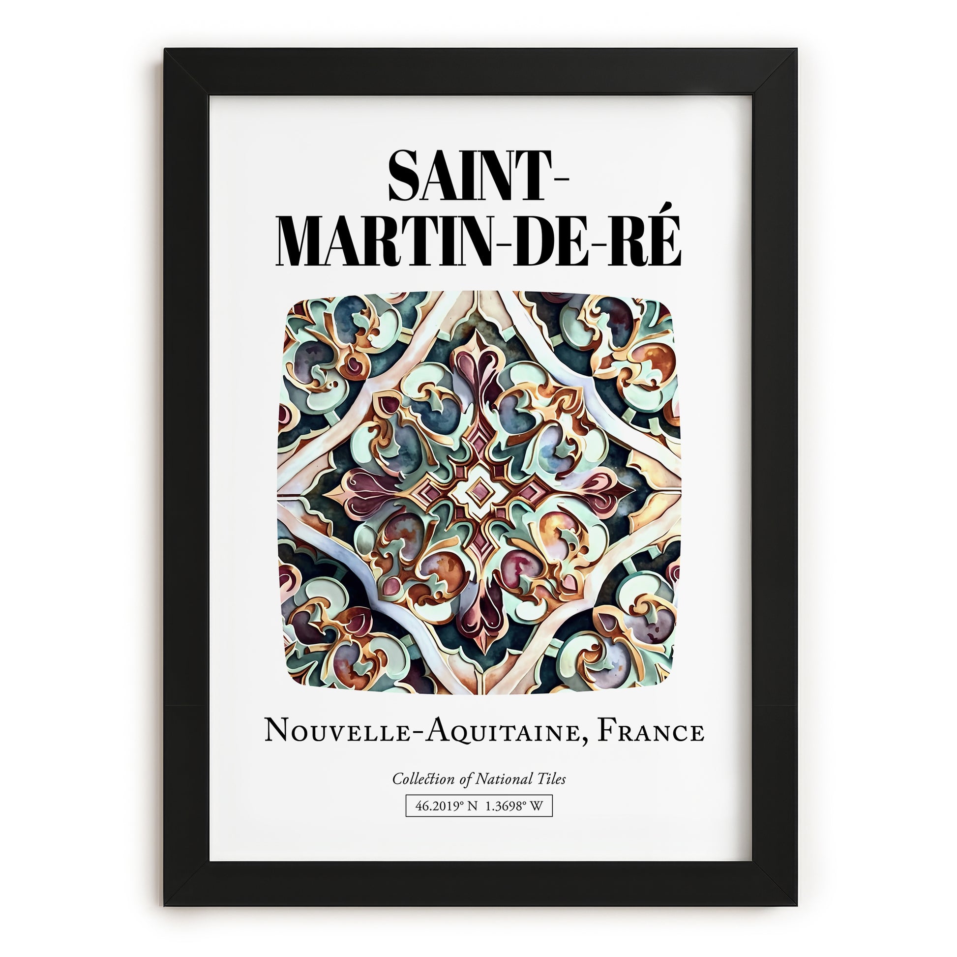 Saint-martin-de-ré, France – World Travel Art, in sleek black frame