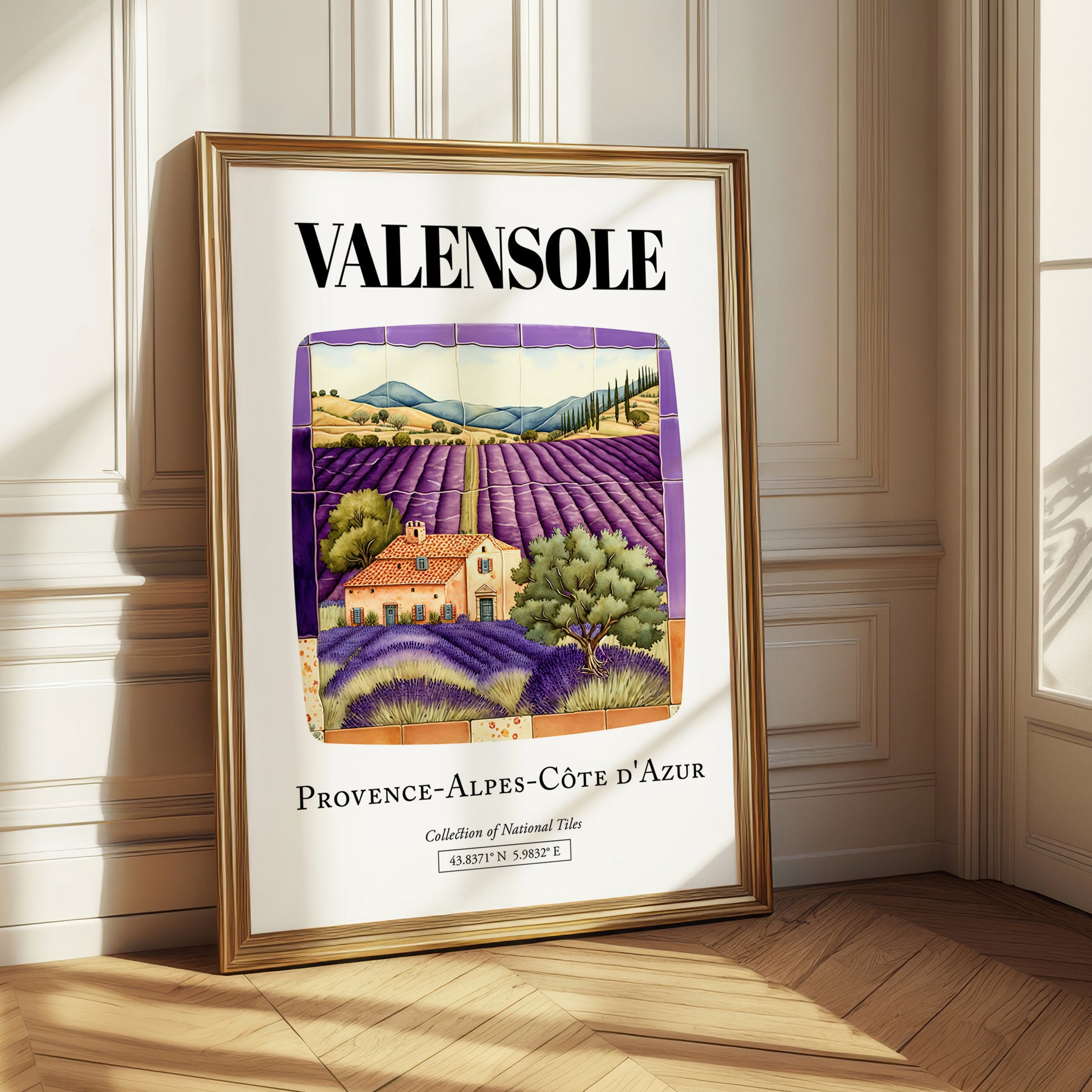 Valensole, France – Illustrated Travel Poster, styled in a charming Paris street view