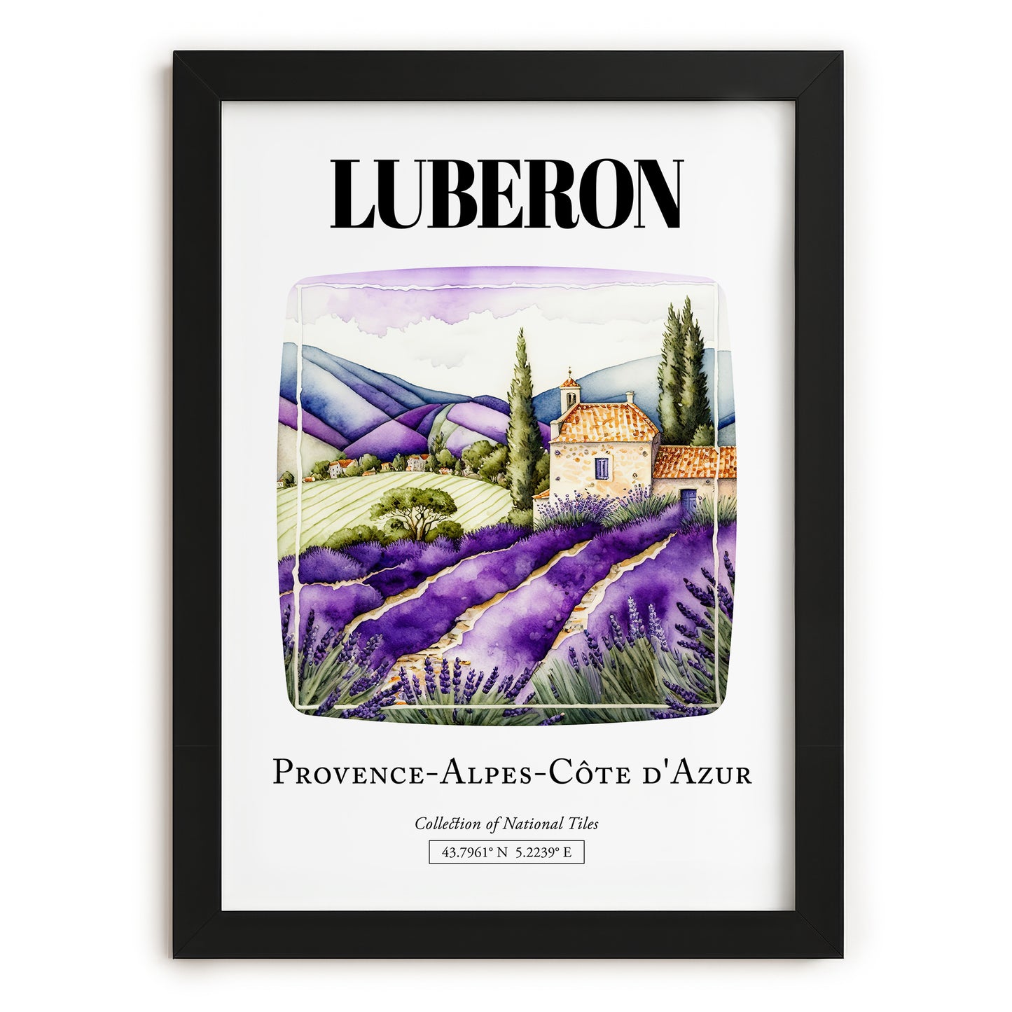 Luberon, France – Travel Print, in sleek black frame