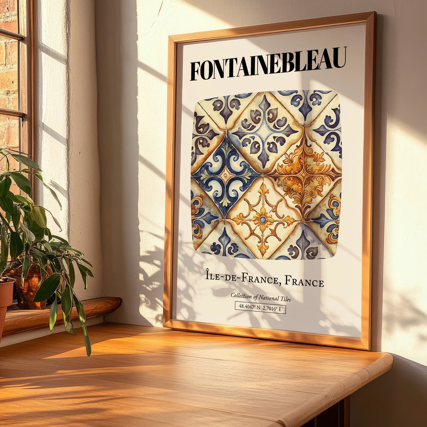 Fontainebleau, France – Tourist Destination Poster, clean layout with no caption