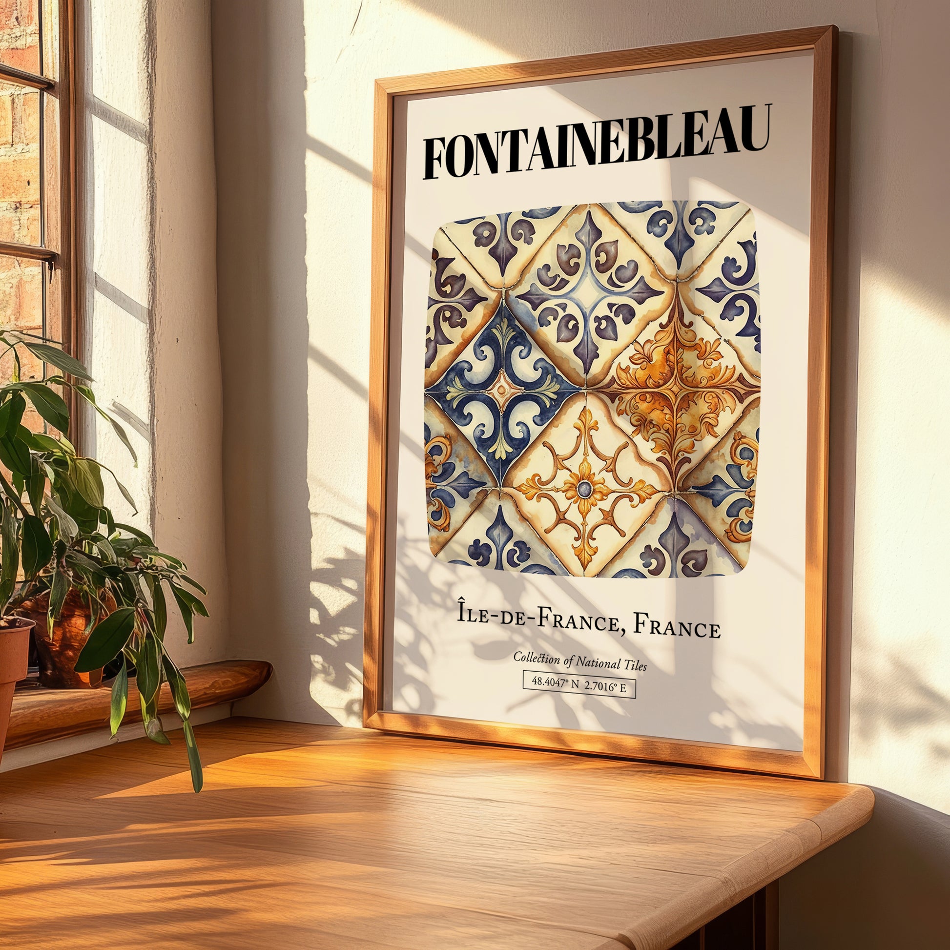 Fontainebleau, France – Tourist Destination Poster, clean layout with no caption
