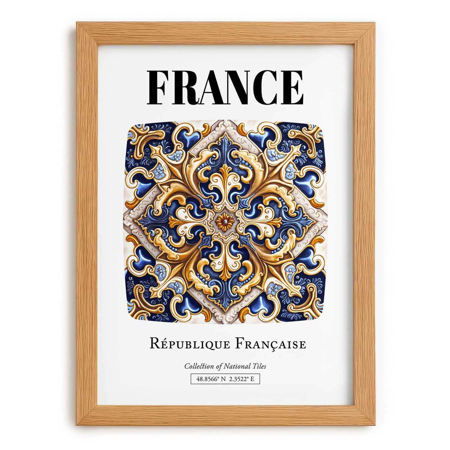 France, République Française – Wanderlust Wall Decor, set in oak frame