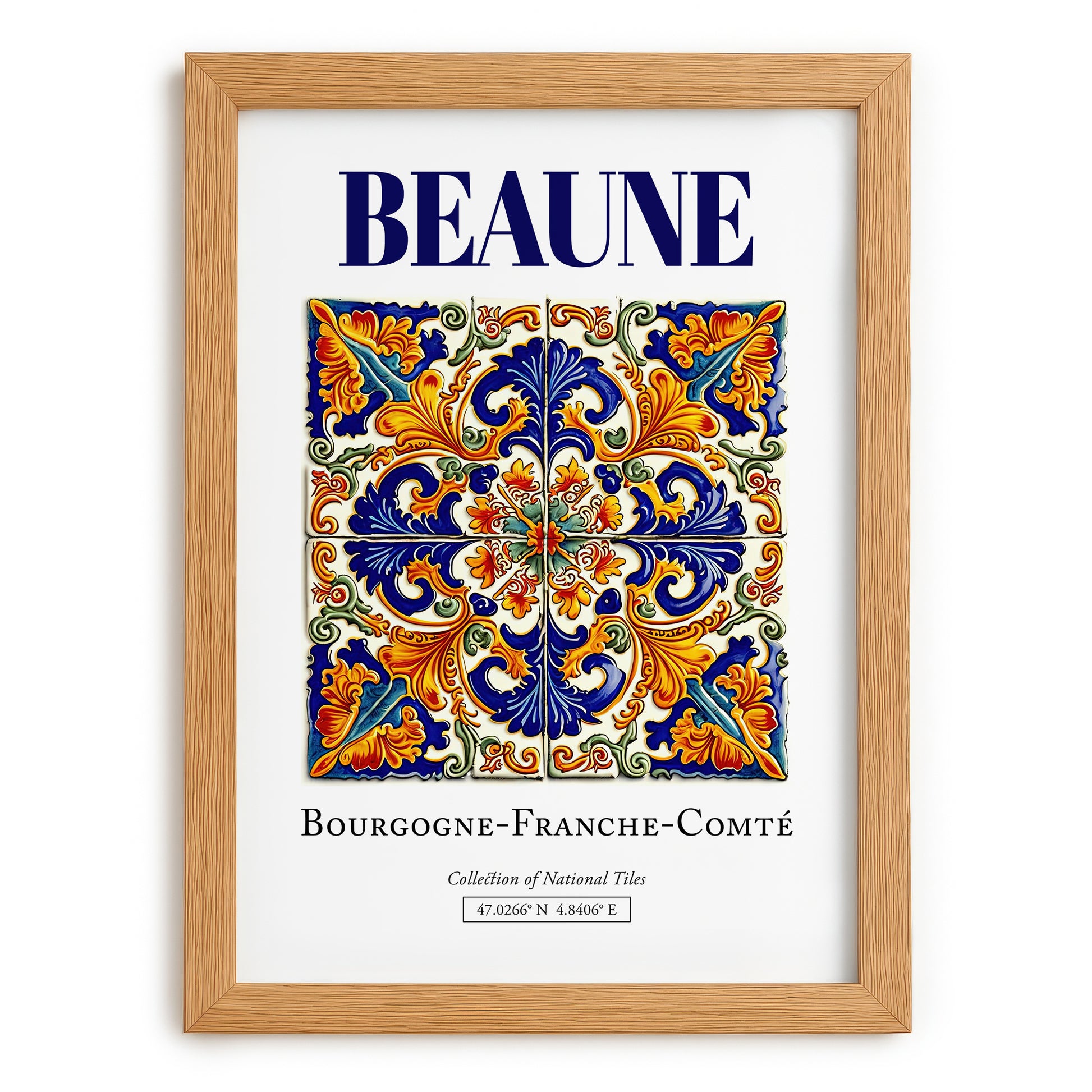 Beaune, France – Travel Wall Art, set in oak frame