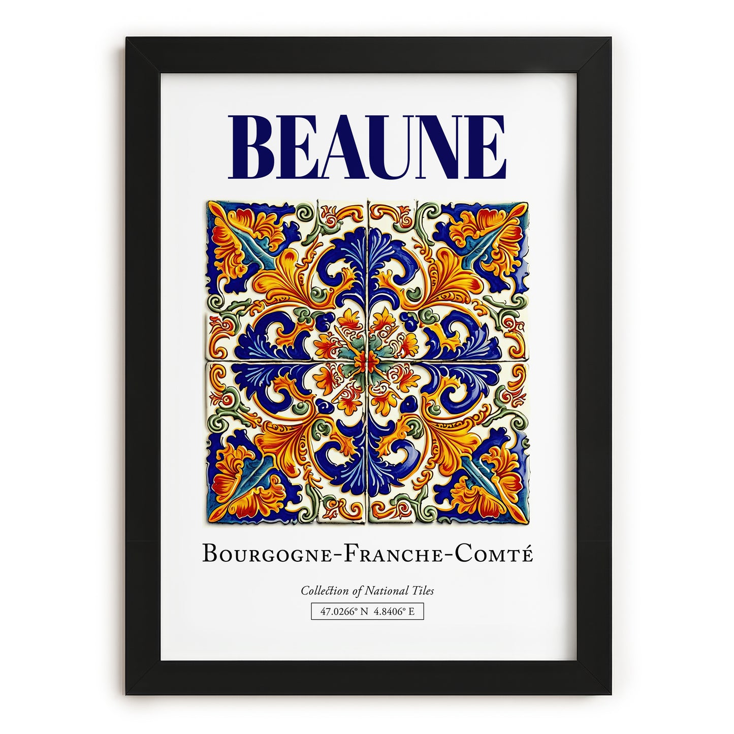Beaune, France – Travel Wall Art, in sleek black frame