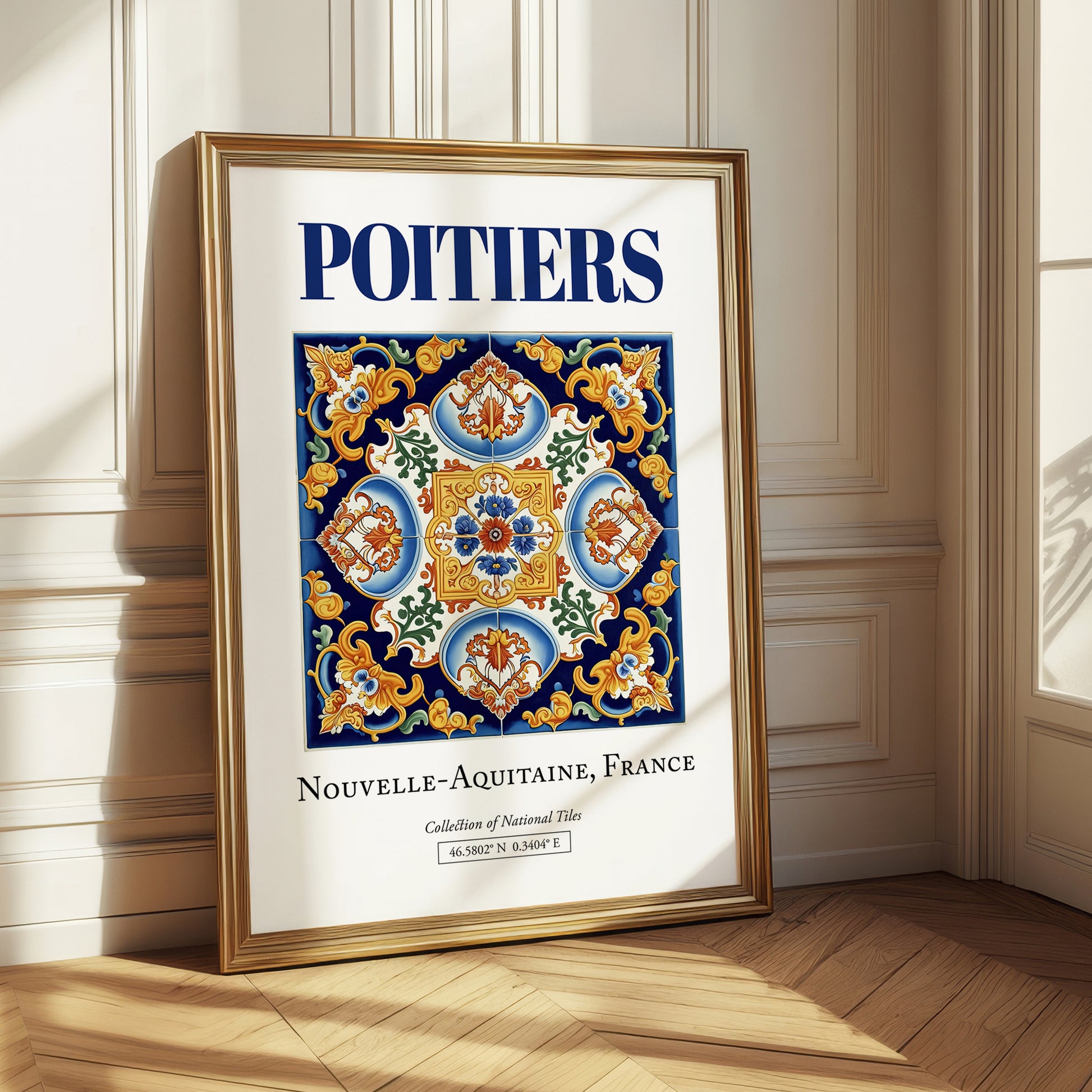 Poitiers, France – Travel Poster, styled in a charming Paris street view