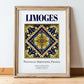 Limoges, France – Tourist Destination Poster, in wooden frame leaning on the floor