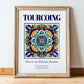 Tourcoing, France – Minimalist Travel Print, in wooden frame leaning on the floor