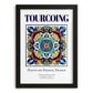 Tourcoing, France – Minimalist Travel Print, in sleek black frame