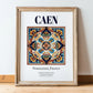 Caen, France – Travel Print, in wooden frame leaning on the floor