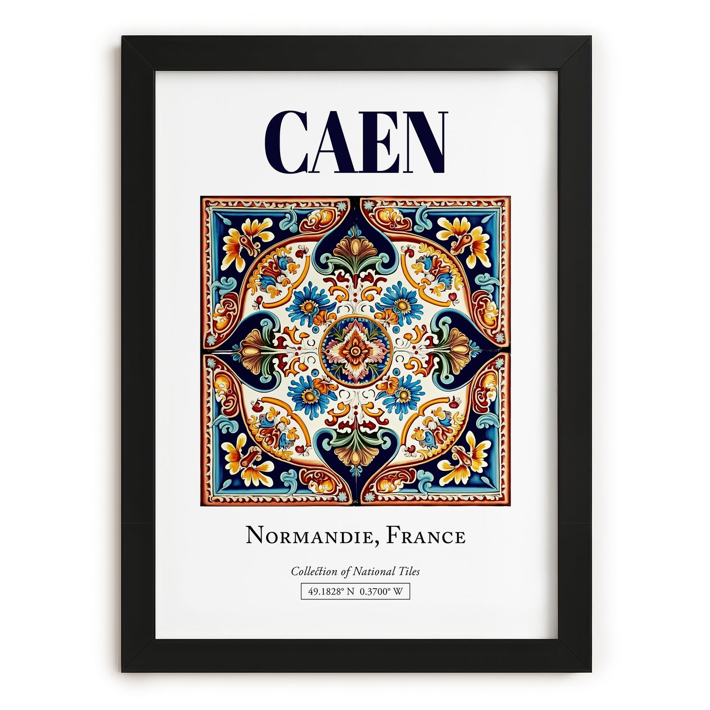 Caen, France – Travel Print, in sleek black frame