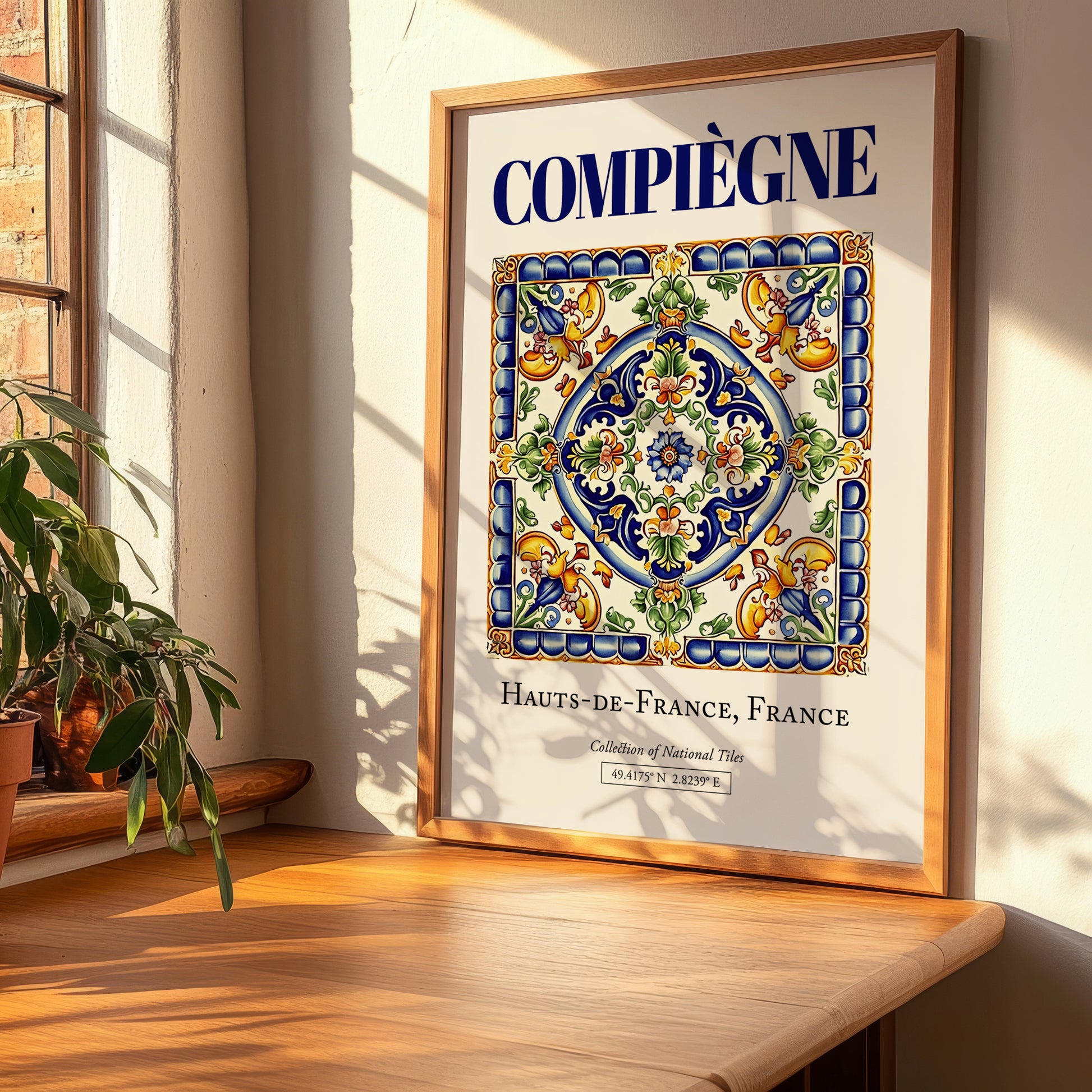 Compiègne, France – Vintage Travel Poster, clean layout with no caption