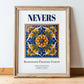Nevers, France – Away From Home Poster, in wooden frame leaning on the floor