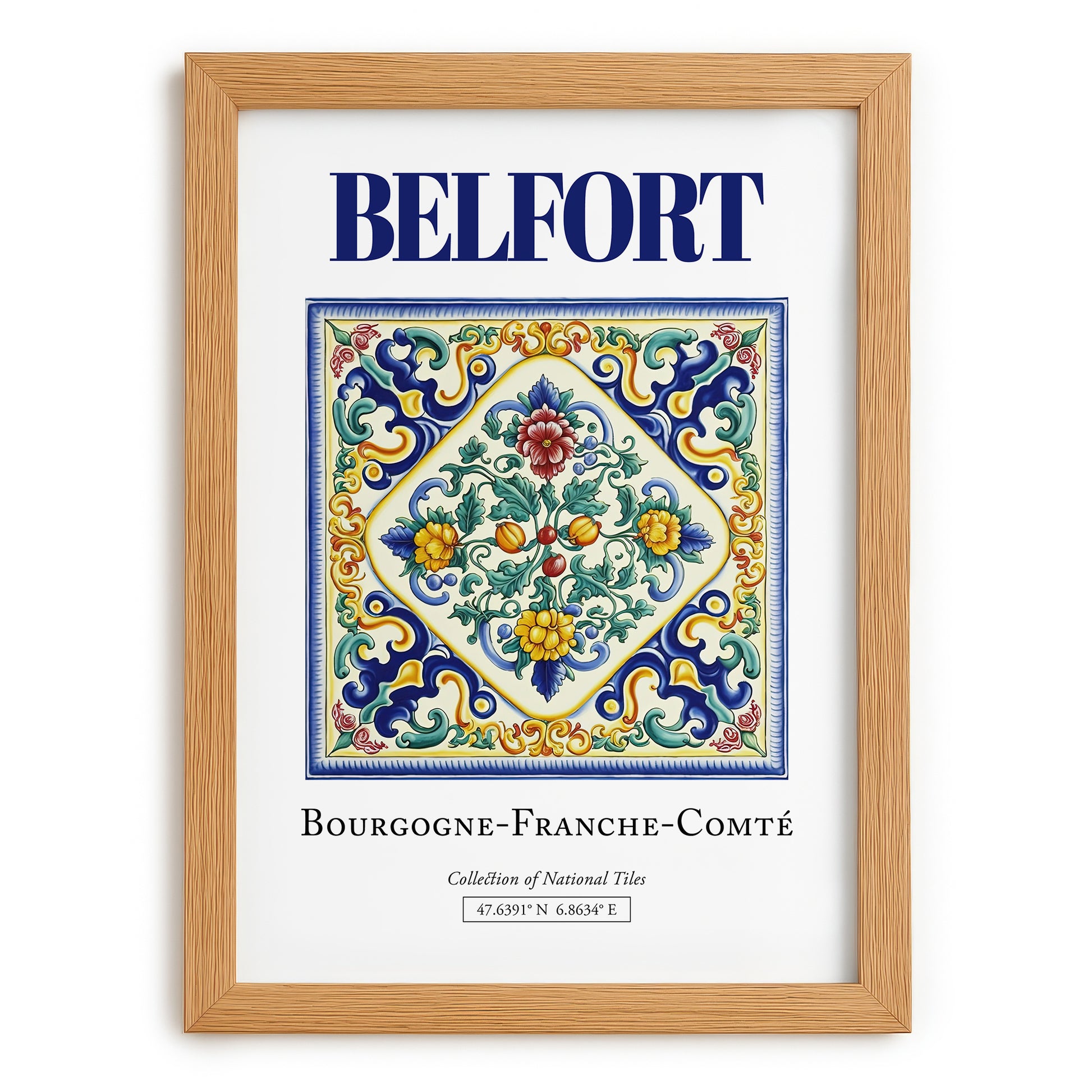 Belfort, France – Travel Poster, set in oak frame