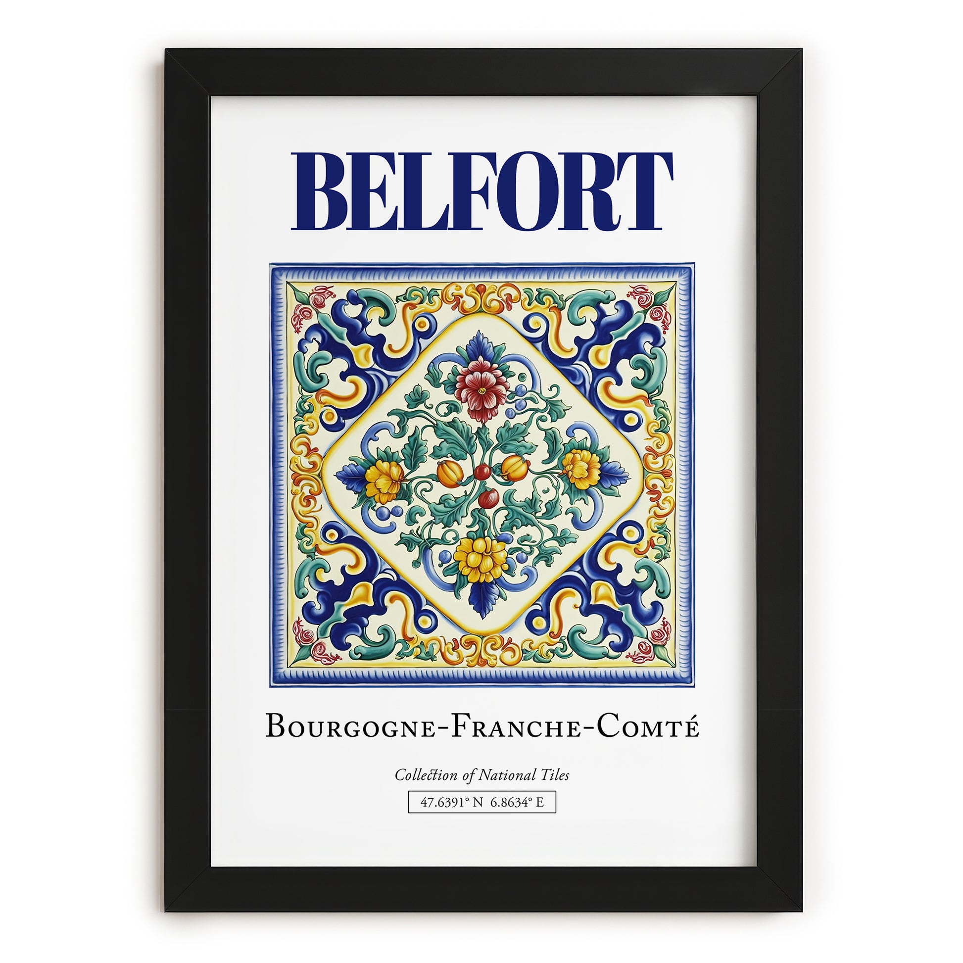 Belfort, France – Travel Poster, in sleek black frame