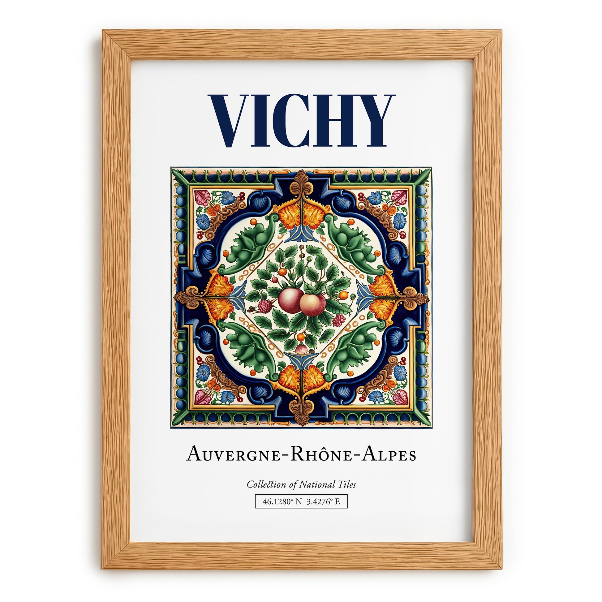 Vichy, France – Travel Print, set in oak frame