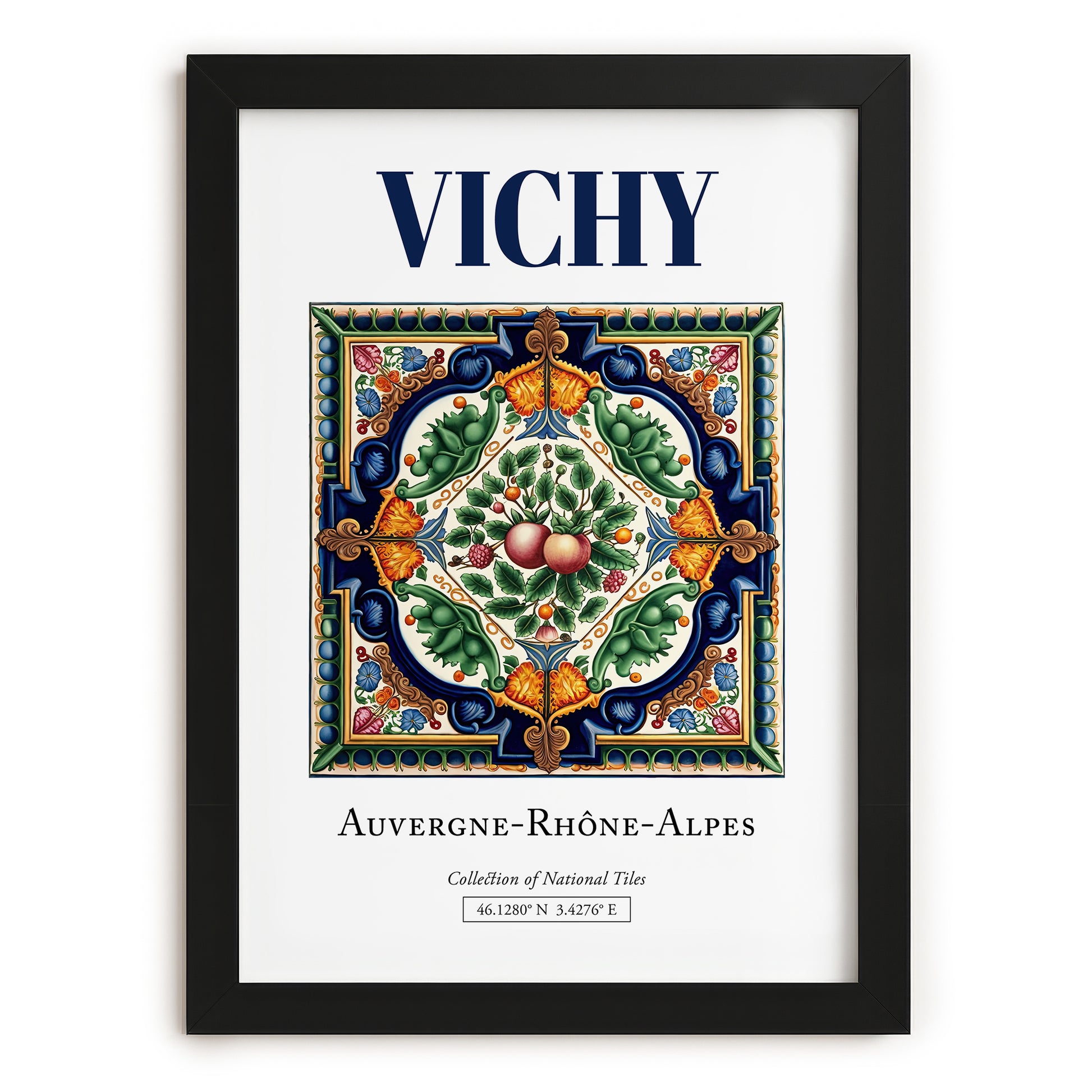 Vichy, France – Travel Print, in sleek black frame