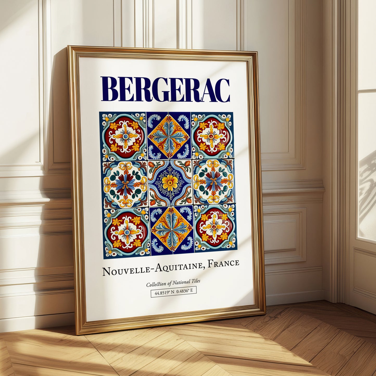 Bergerac, France – Travel Poster, styled in a charming Paris street view