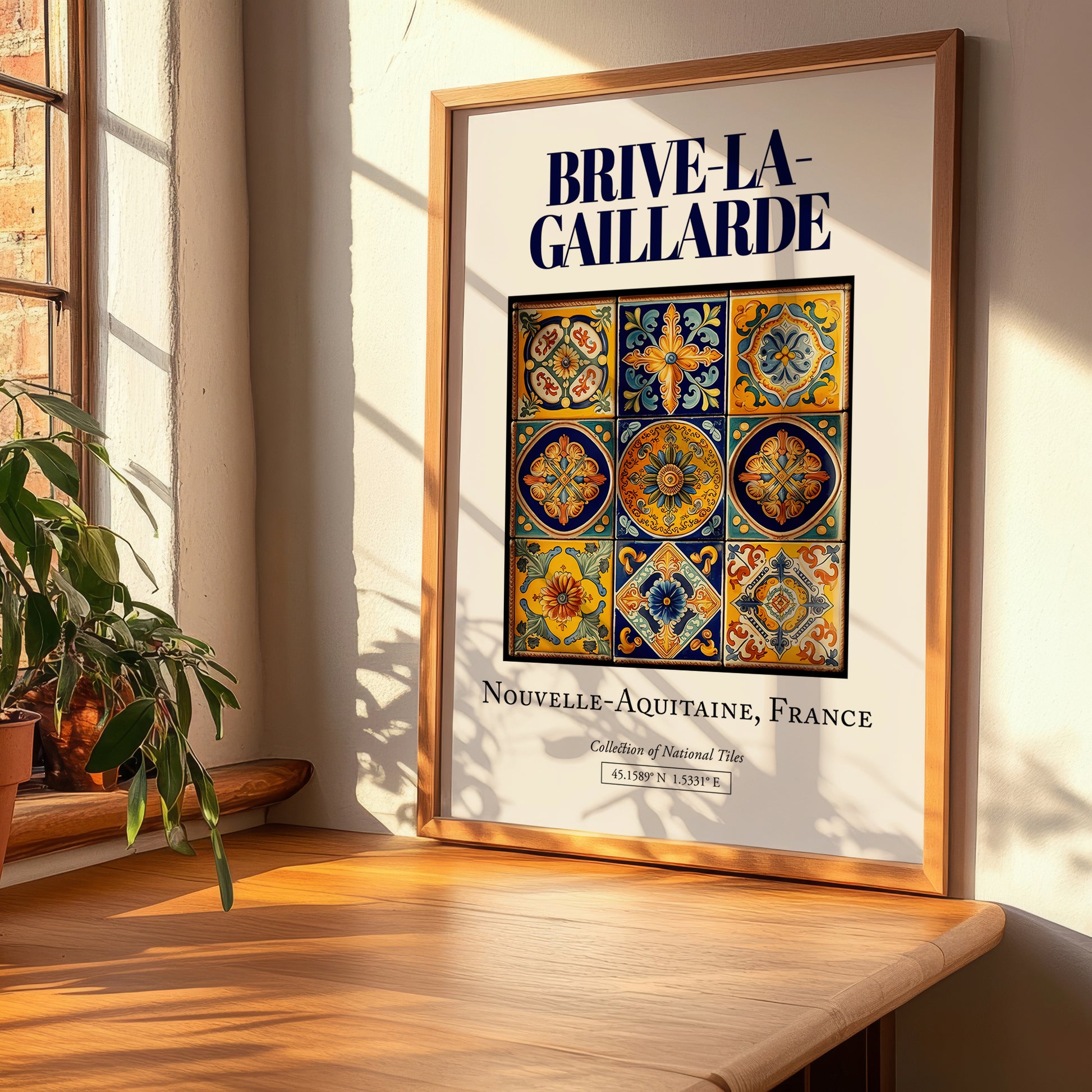 Brive-la-Gaillarde, France – Travel Print, clean layout with no caption