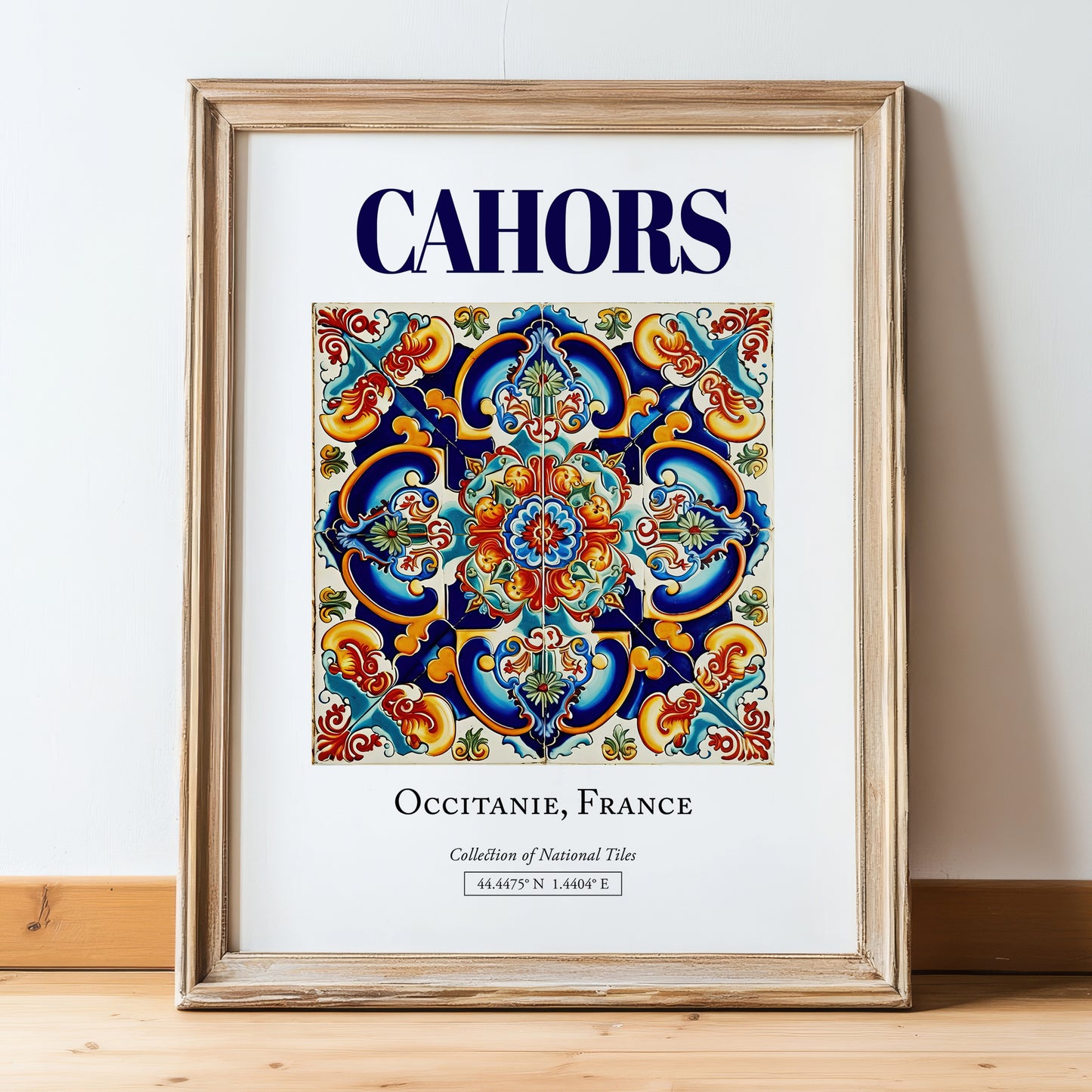Cahors, France – Global Wall Art, in wooden frame leaning on the floor
