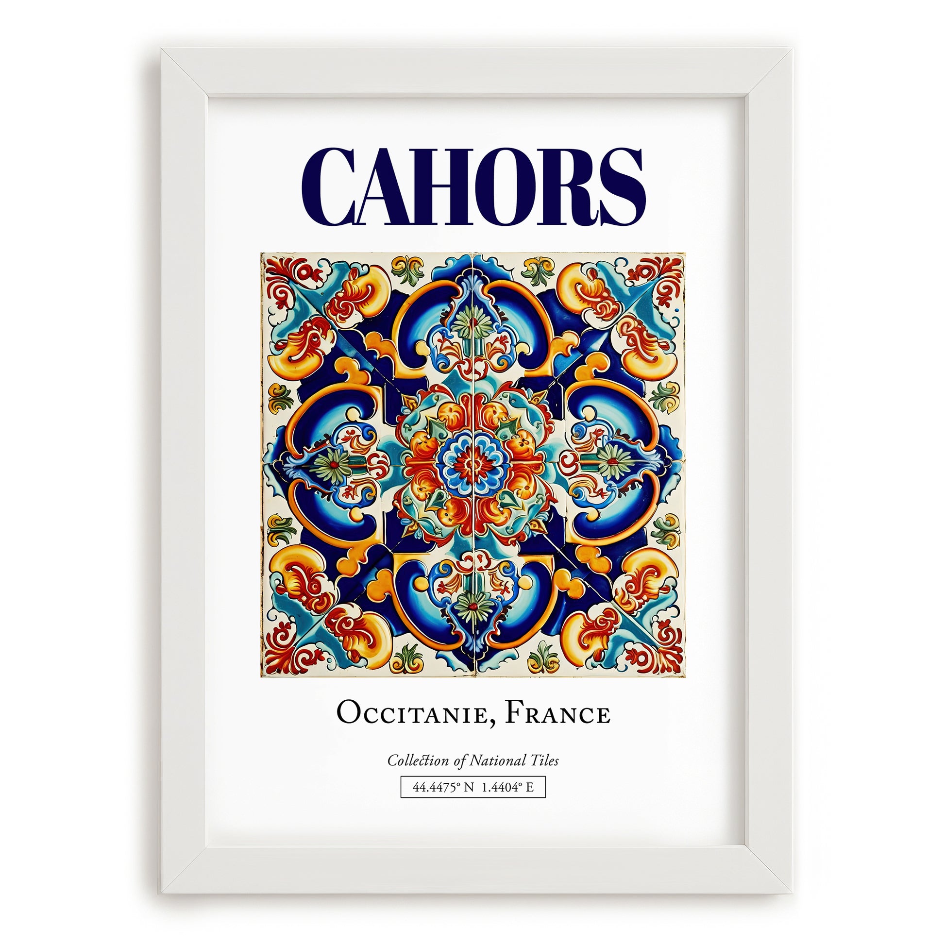 Cahors, France – Global Wall Art, placed in minimal white frame