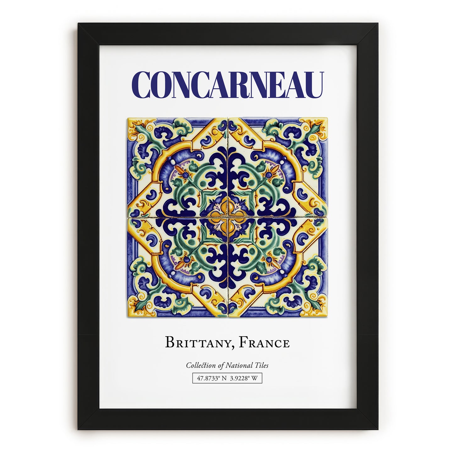 Concarneau, France – Travel Poster, in sleek black frame