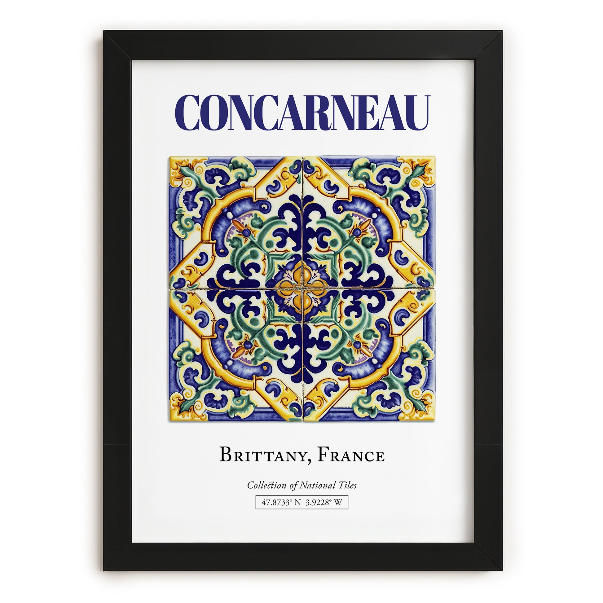 Concarneau, France – Travel Poster, in sleek black frame