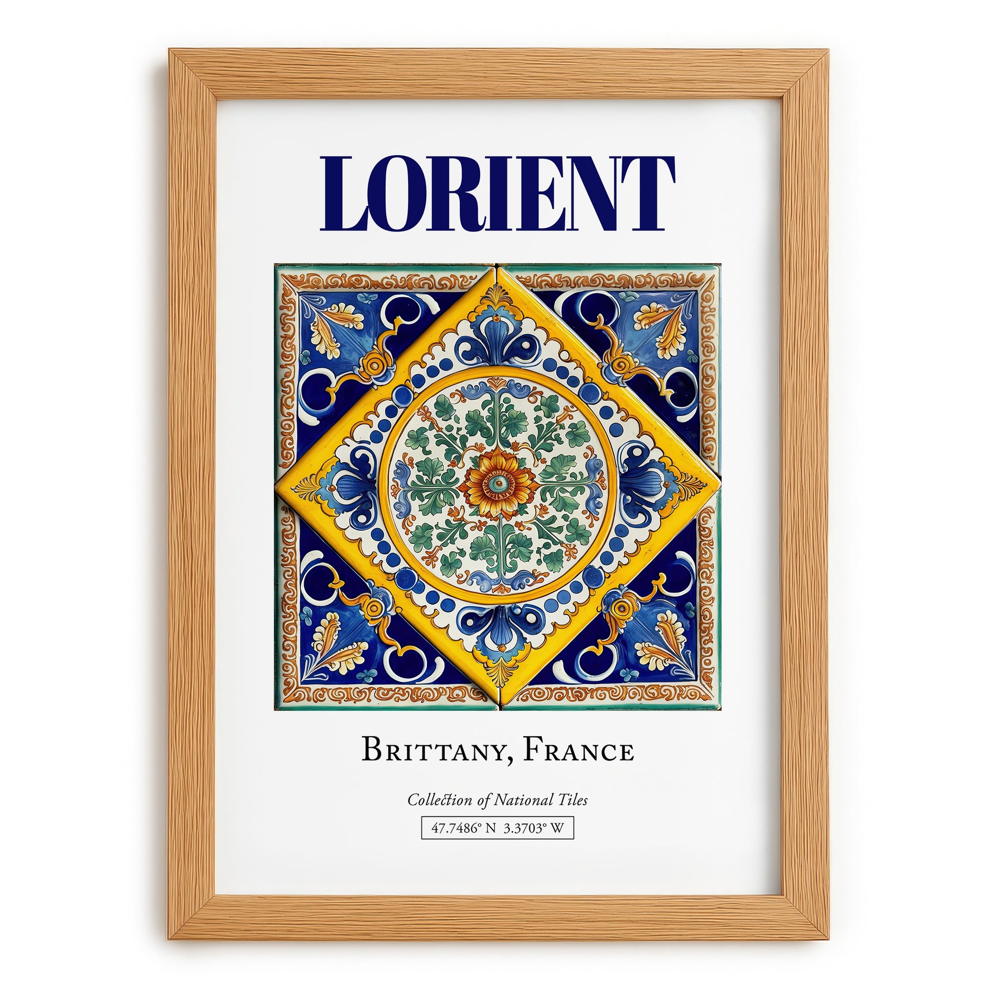 Lorient, France – Travel Print, set in oak frame