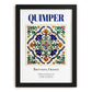 Quimper, France – Retro Travel Poster, in sleek black frame