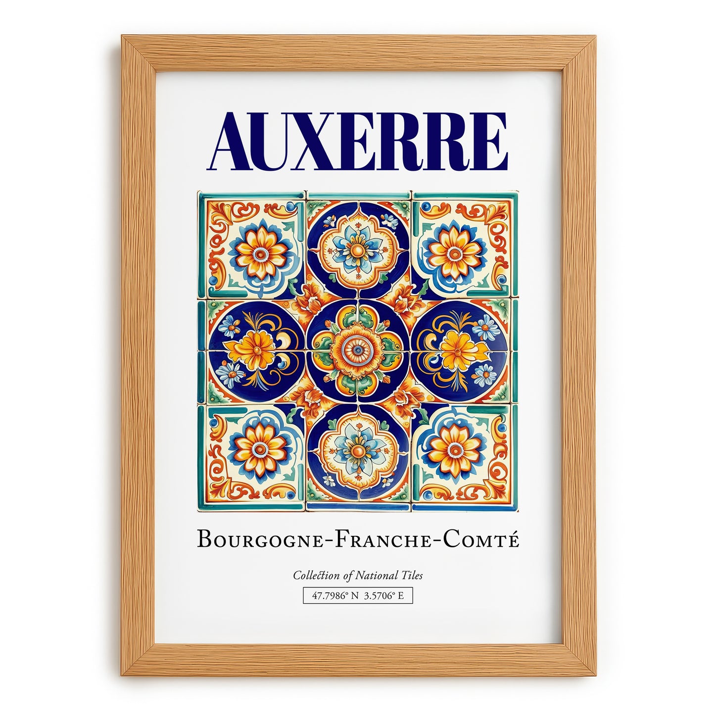 Auxerre, France – Travel Memories Wall Print, set in oak frame