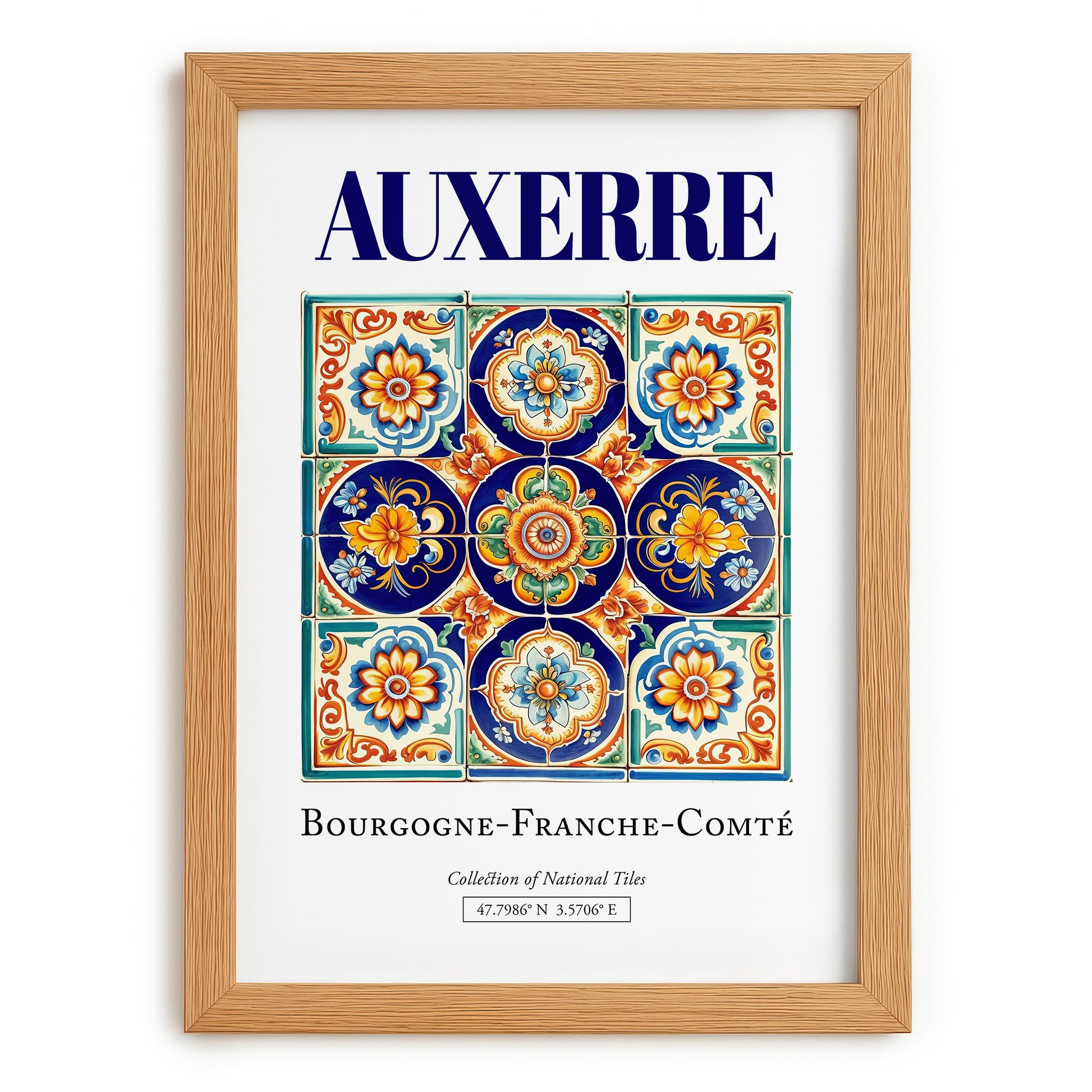 Auxerre, France – Travel Memories Wall Print, set in oak frame