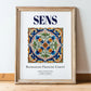 Sens, France – Travel Destination Art, in wooden frame leaning on the floor