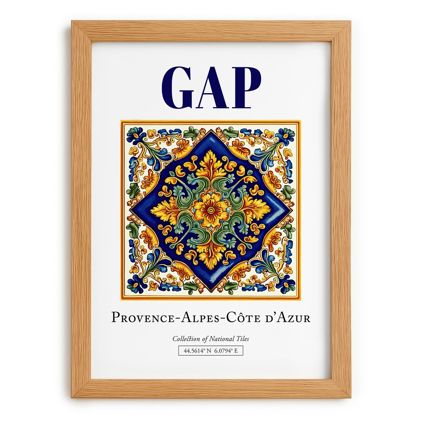 Gap, France – Country Culture Poster, set in oak frame