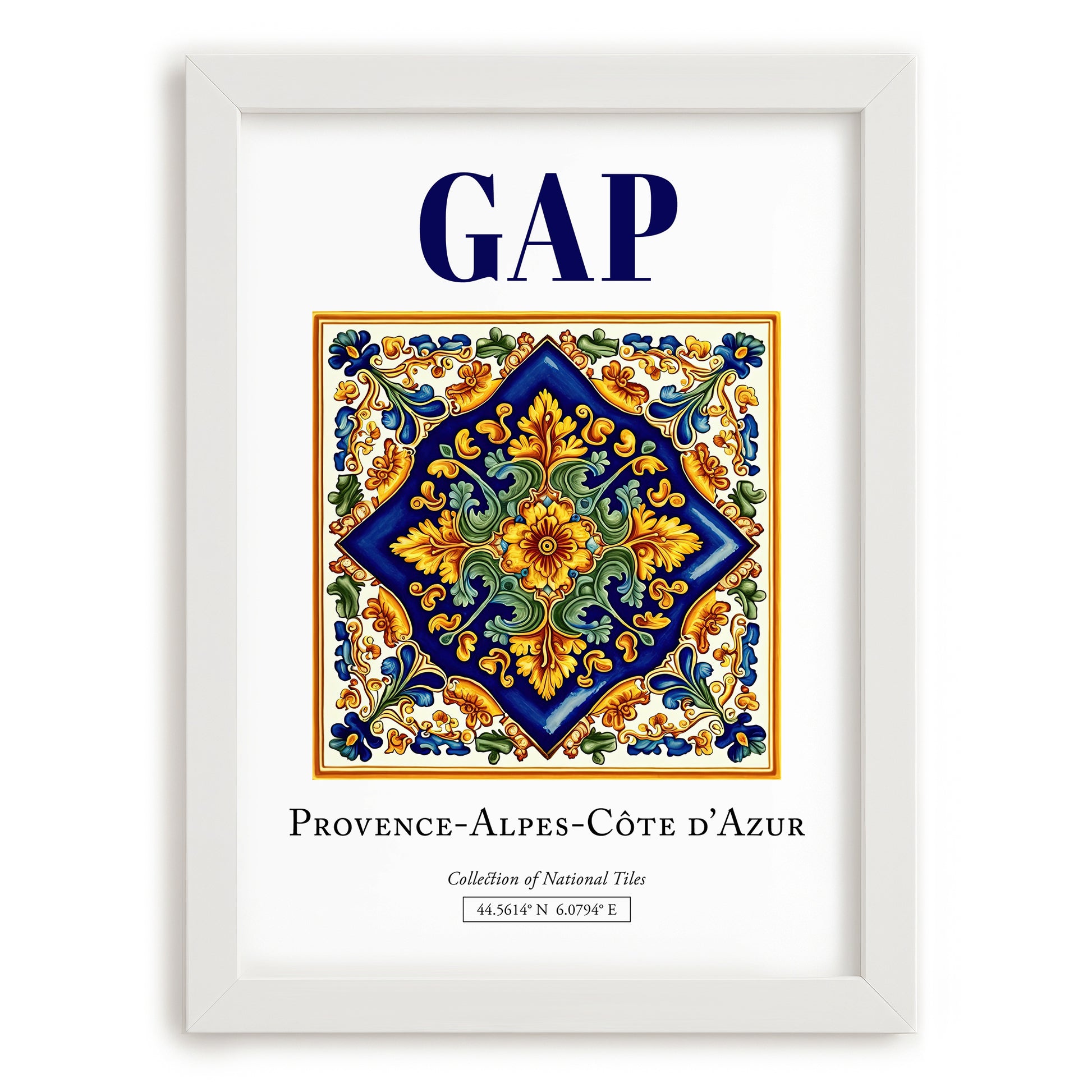Gap, France – Country Culture Poster, placed in minimal white frame