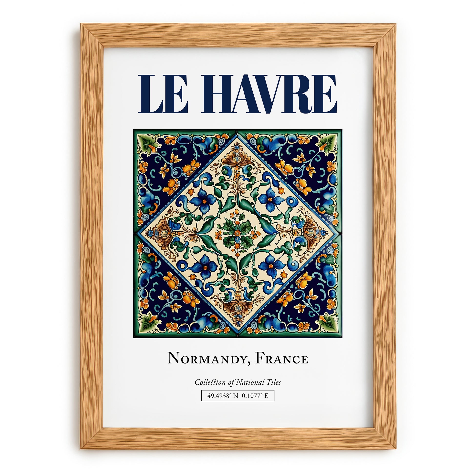 Le Havre, France – Travel Wall Decor, set in oak frame