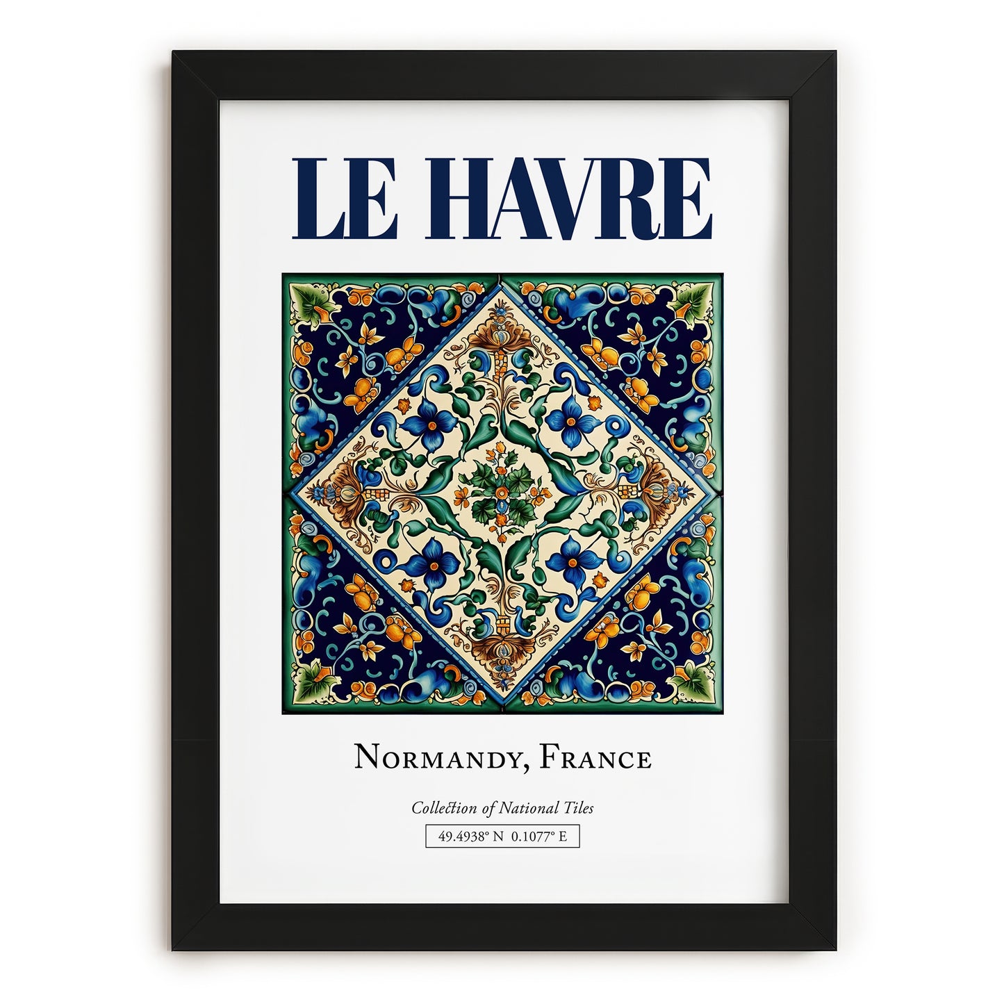 Le Havre, France – Travel Wall Decor, in sleek black frame